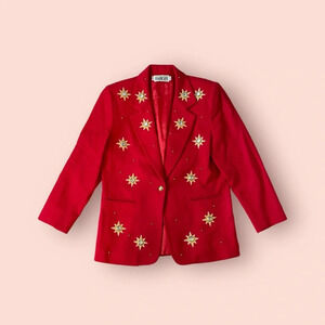Vintage Harland red gold stars 80s blazer